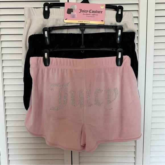 NWT Juicy Couture Sleep Shorts - Pink, Black, Cream - Picture 2 of 7